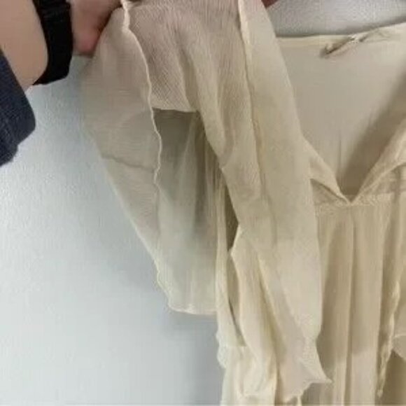 Mudd Cream Lace Prairie Blouse Size Medium Cottagecore Cute Pretty Chic - Picture 9 of 13